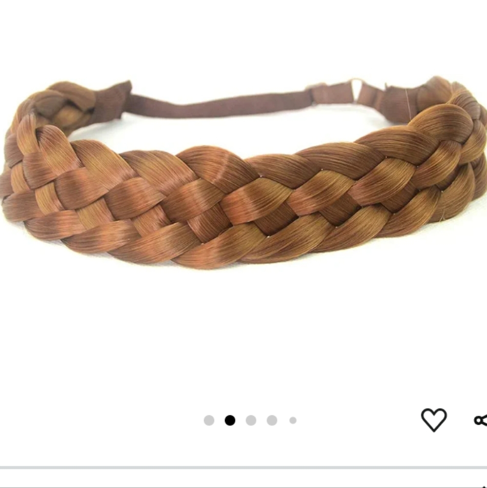 🐰🎉Five strand classic chunky wide synthetic braided headband sunset Brown